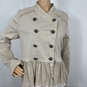 Free People Stone Denim Peplum Jacket